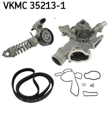 Pompe à eau+Jeu de courroie trapézoïdale à nervures (Pompe à eau et courroie accessoires) SKF ref. VKMC 35213-1